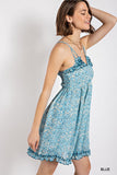 Floral print v-neck dress with skirt lining Naughty Smile Fashion