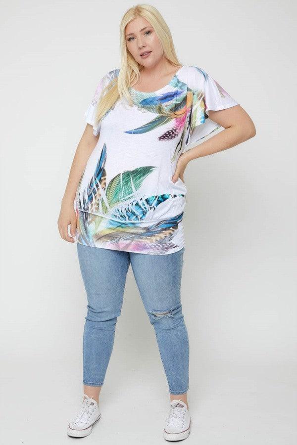 Flutter Sleeve Top Featuring A Multicolored Feather #Dresswomen #Shorts #Youtubeshorts Naughty Smile Fashion