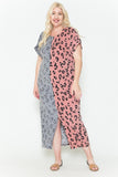 Front Slit Dolman Leopard Print Dress