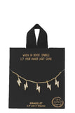 Gold Rhodium Dipped Thunder Pendant Bracelet Naughty Smile Fashion