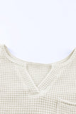 Green Waffle Knit Split Neck Pocketed Loose Top Naughty Smile Fashion