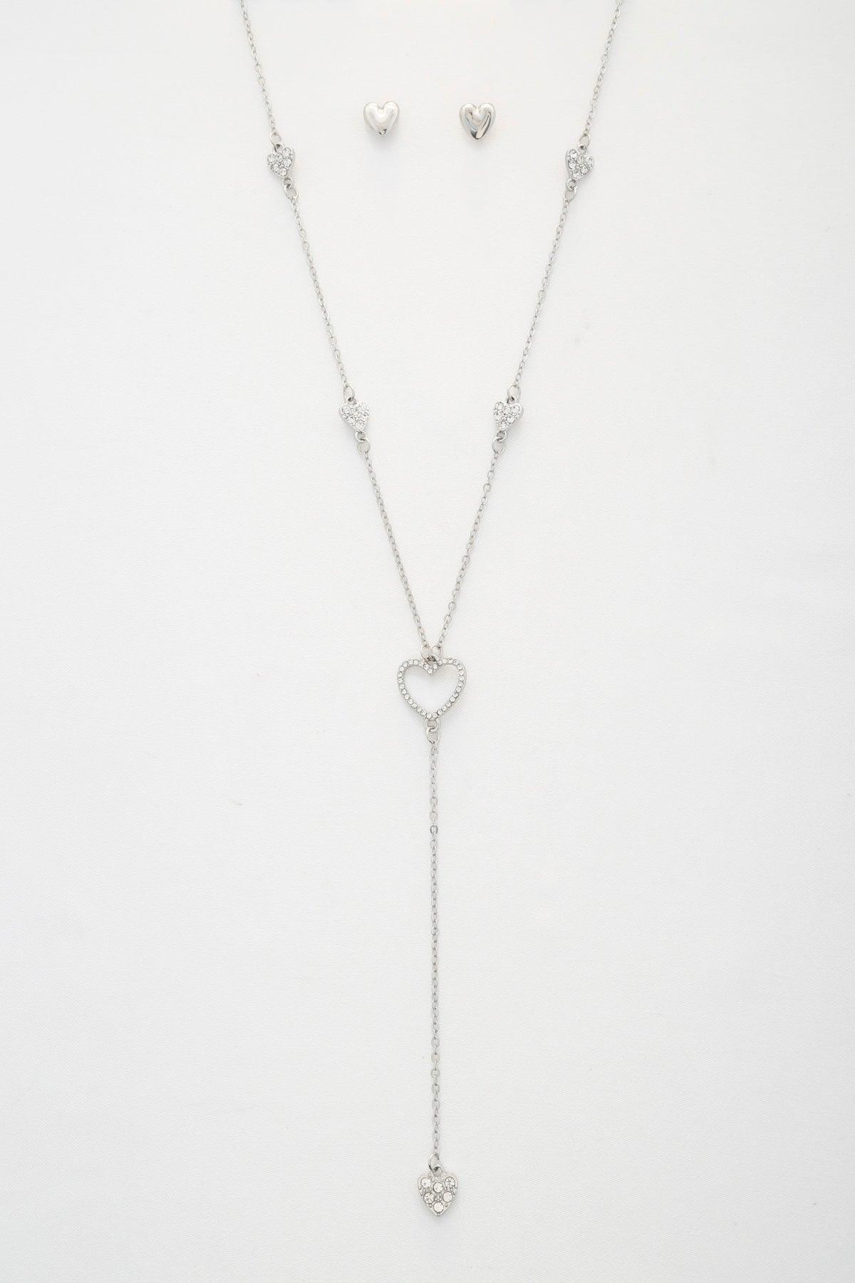 Heart Y Shape Metal Necklace Naughty Smile Fashion