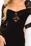 Lace Lover Cutout Long Sleeve Dress Naughty Smile Fashion