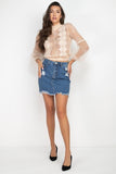Lace Trim Balloon Sleeve Smocked Top Naughty Smile Fashion