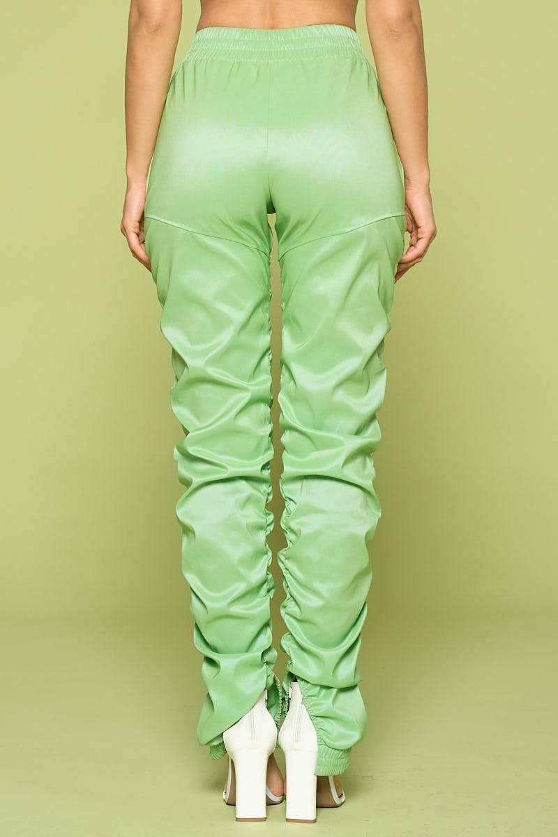 Leather Pu Ruched Pants Naughty Smile Fashion