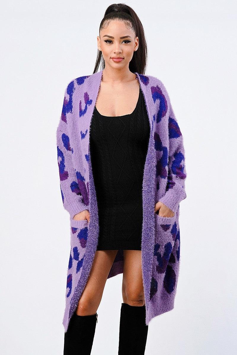 Leopard Angora Sweater Oversized Cardigan--women dress-Naughty Smile Fashion-Organic Corset Co-USA