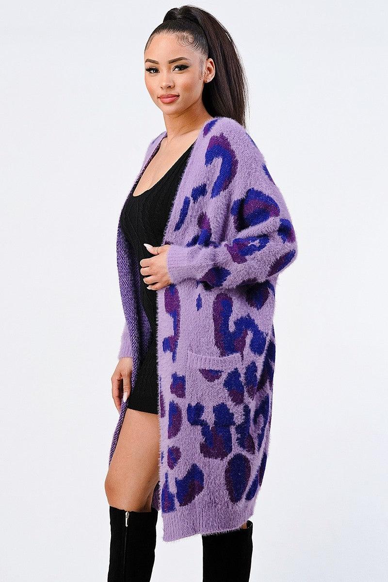 Leopard Angora Sweater Oversized Cardigan--women dress-Naughty Smile Fashion-Organic Corset Co-USA