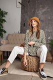 Leopard Printed Garment Dye Loose Fit Knit Top Naughty Smile Fashion