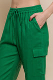 Linen Straight Leg Cargo Pants Naughty Smile Fashion