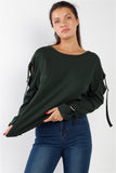 Long Sleeve Cut-out Sweater Naughty Smile Fashion