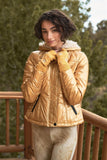 Long Sleeve Fuzzy Faux Fur Hood Padded Jacket Naughty Smile Fashion
