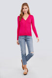 Long Sleeve V-neck Button Down Sweater Cardigan Naughty Smile Fashion