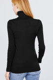Long Sleeve With Metal Button Detail Turtle Neck Viscose Sweater Naughty Smile Fashion
