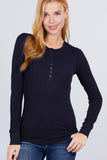Long Slv Henley Thermal Top Naughty Smile Fashion