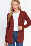 Long Slv Open Front Sweater Cardigan Naughty Smile Fashion