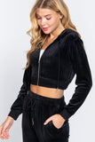 Buying Guide: Stylish and Healthy Dresses 2023 | Fashionably Fit | Long Slv Velour Hoodie Crop Jacket
