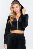 Buying Guide: Stylish and Healthy Dresses 2023 | Fashionably Fit | Long Slv Velour Hoodie Crop Jacket