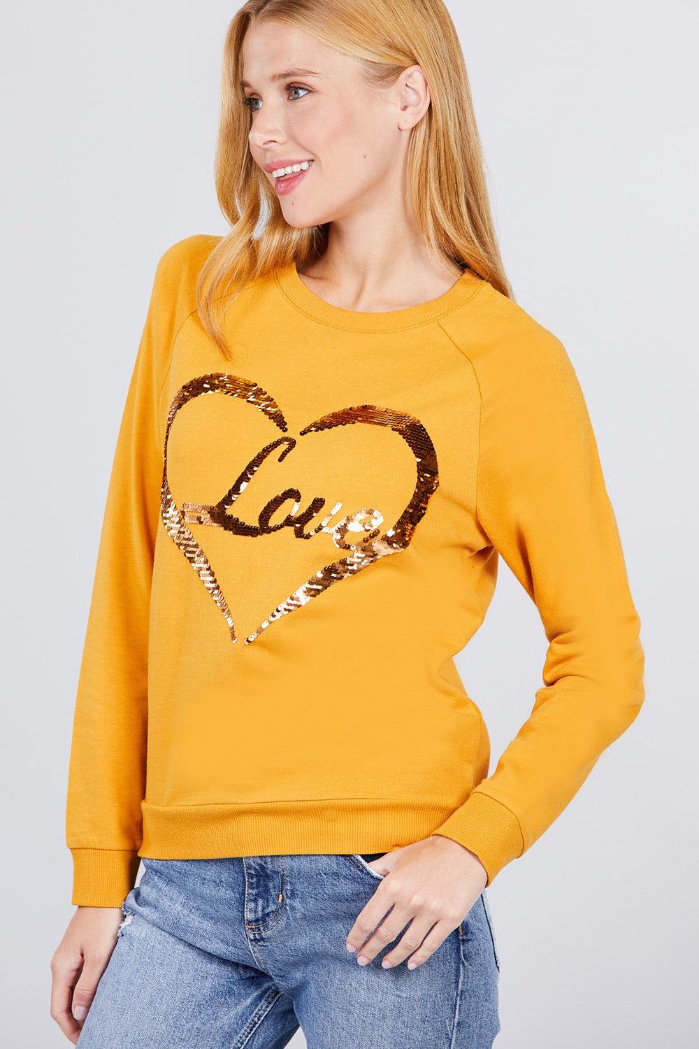 Love Sequins Pullover Naughty Smile Fashion