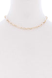 Metal Single Chain Short Necklace Naughty Smile Fashion