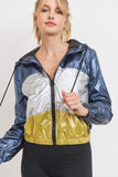 Metallic Colorblock Jacket Naughty Smile Fashion