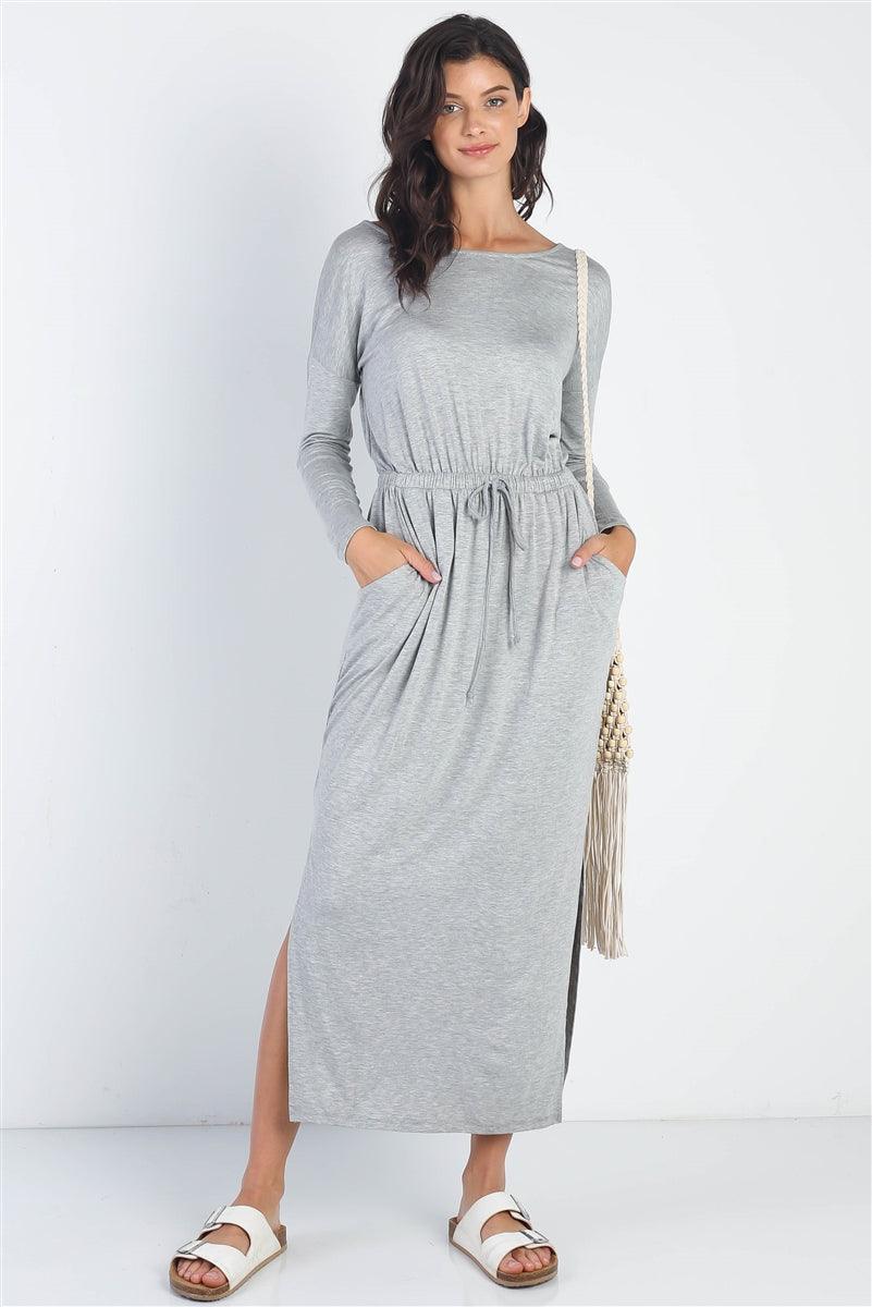 Midi Sleeve Basic Maxi Dress Naughty Smile Fashion