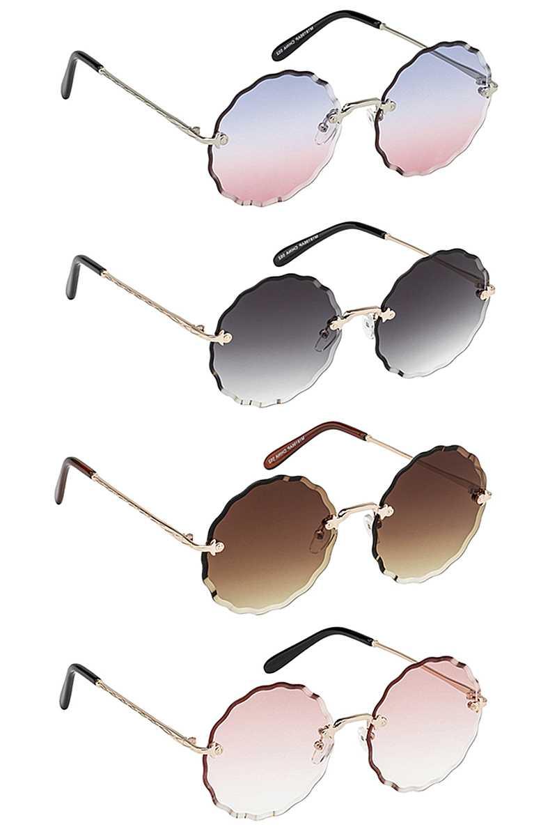Modern Wavy Circle Sunglasses Naughty Smile Fashion