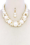 Multi Bead And Pearl Necklace Chocker And Earring Set Naughty Smile Fashion
