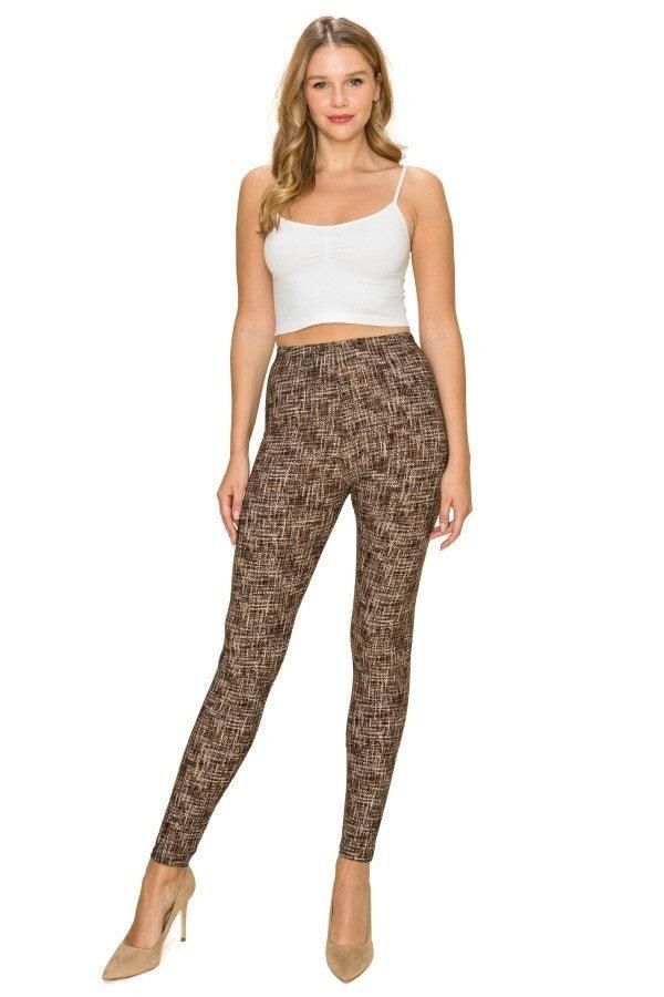 Multi Print, Full Length, High Waisted Leggings In A Fitted Style With An Elastic Waistband Naughty Smile Fashion