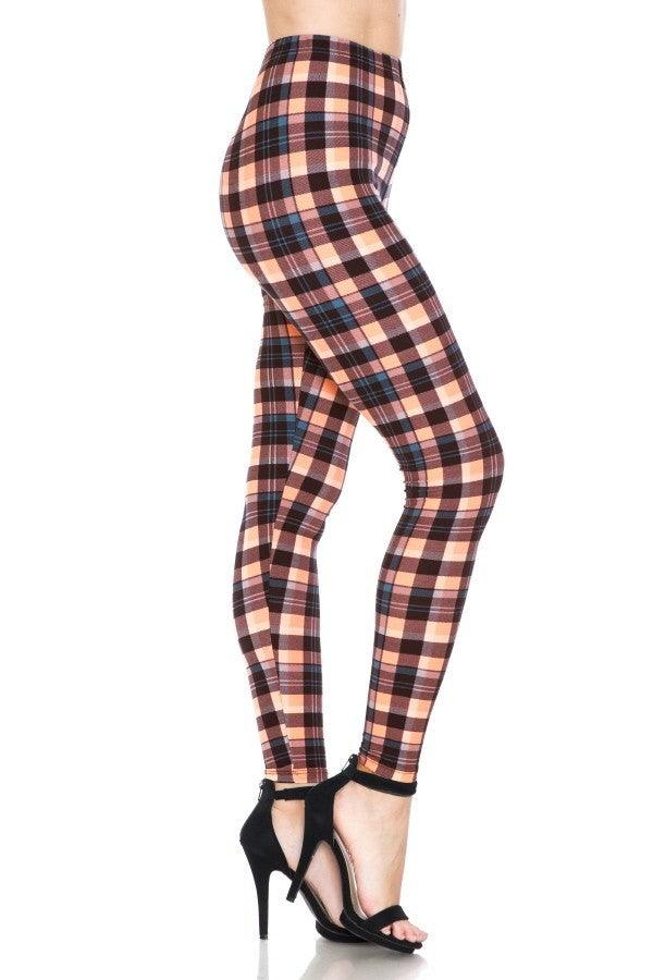 Multi Printed, High Waisted, Leggings With An Elasticized Waist Band Naughty Smile Fashion