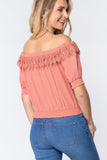 Off Shoulder Lace Detailed Top Naughty Smile Fashion