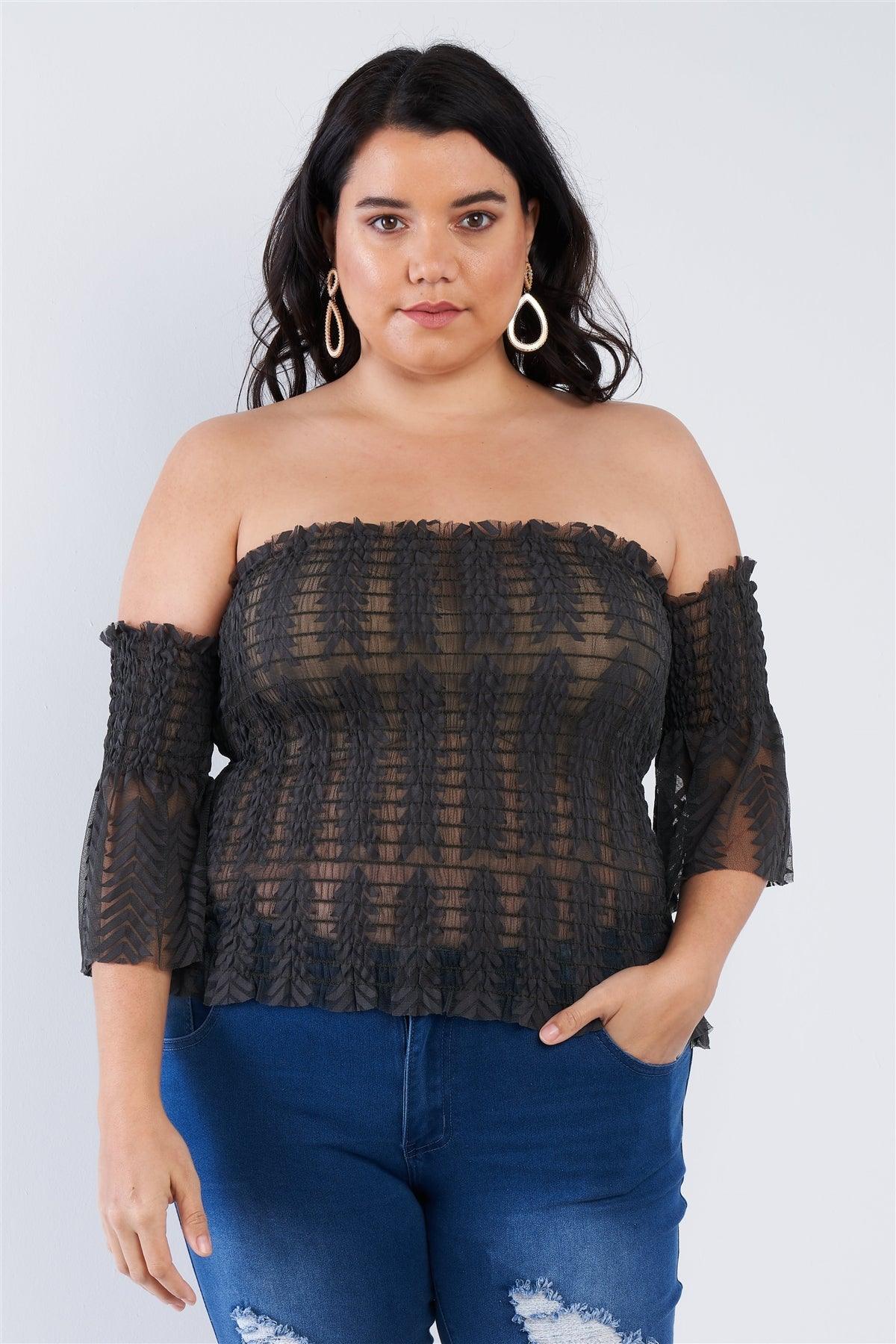 Off The Shoulder Plus Size Top Naughty Smile Fashion