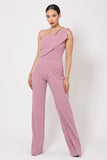 One Shoulder Jumpsuit W/ Small Opening Naughty Smile Fashion