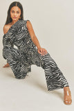 One Shoulder Zebra Print Jumpsuit #Dresswomen #Shorts #Youtubeshorts #Shorts #Youtubeshorts #YouTube