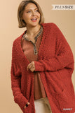 Open Front Oversized Cardigan Sweater With Pockets Naughty Smile Fashion