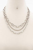 Oval Link Layered Necklace Naughty Smile Fashion