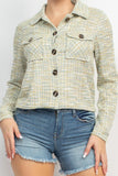 Plaid Button-down Tweed Jacket Naughty Smile Fashion