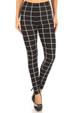 Plaid High Waisted Leggings With Elastic Waist And Skinny Fit Naughty Smile Fashion