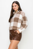 Plaid Zip-up Sweater Jacket Naughty Smile Fashion