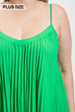 Pleated Tank Top With Adjustable Strap Naughty Smile Fashion