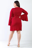 Plus Bell Long Sleeve Mini Dress #Dresswomen #Shorts #Youtubeshorts
