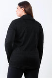 Plus Black Lurex Draped Collar Side Zip Up Lightweight Jacket #Dresswomen #Shorts #Youtubeshorts Naughty Smile Fashion