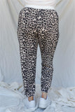 Plus Brown Leopard Print Two Pocket Joggers Pants