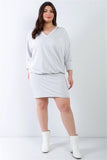Plus Cut-out Neck Details Dolman Midi Sleeve Mini Dress #Dresswomen #Shorts #Youtubeshorts