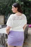 Plus Ivory Lace Detail Short Sleeve Top #Dresswomen #Shorts #Youtubeshorts Naughty Smile Fashion