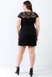 Plus Lace Details Short Sleeve Mini Dress #Dresswomen #Shorts #Youtubeshorts