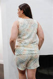 Plus Sage Leopard Print Tank Top & Shorts Set #Dresswomen #Shorts #Youtubeshorts