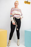 Plus Size Boho Patterned Knitted Sweater Pullover Naughty Smile Fashion