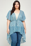 Plus Size, Ditsy Floral Print Cardigan Naughty Smile Fashion