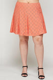 Plus Size, Knit Eyelet A-line Skirt Naughty Smile Fashion
