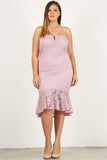 Plus Size Lace, Strapless Bodycon Midi Dress #Dresswomen #Shorts #Youtubeshorts